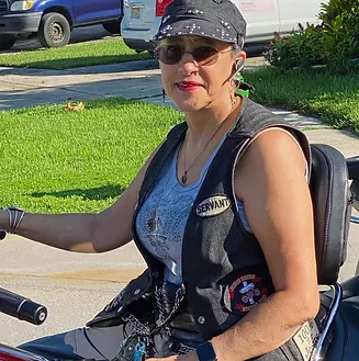 Woman on a motorcycle